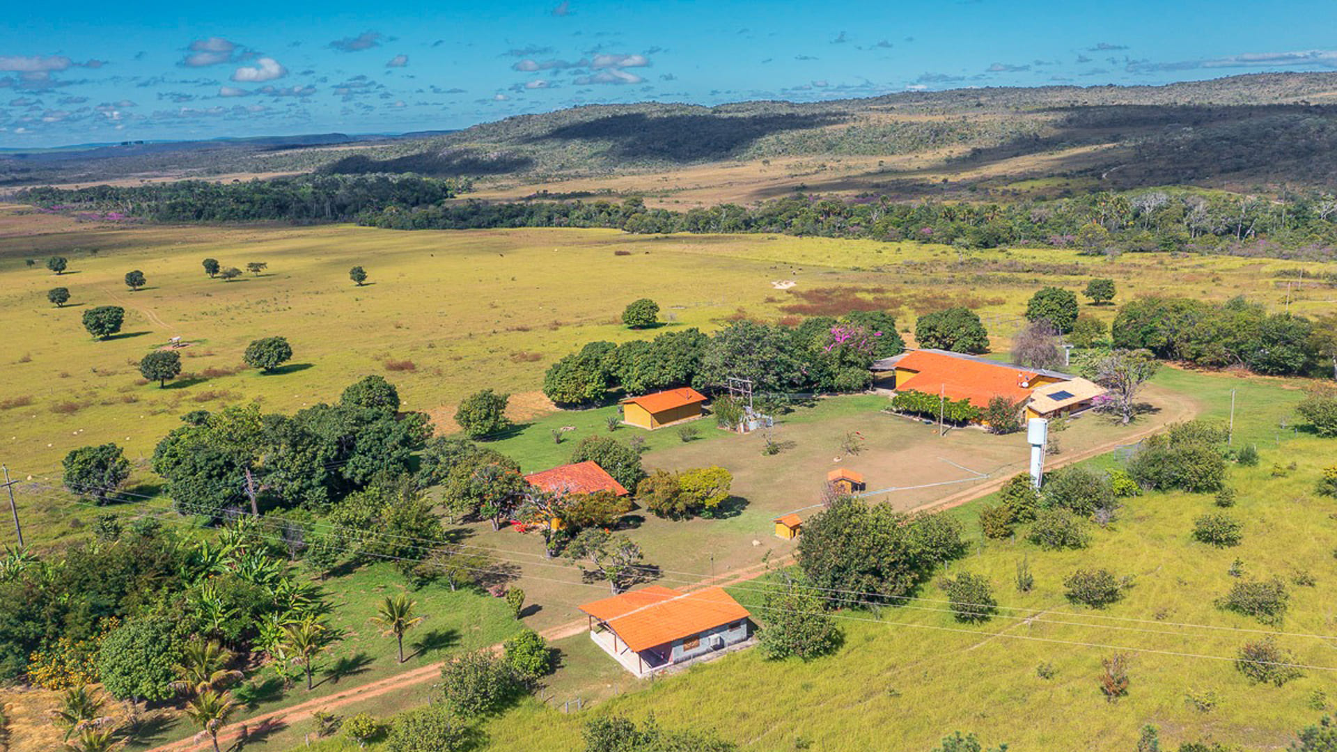 Fazenda Iluminada visto do alto.